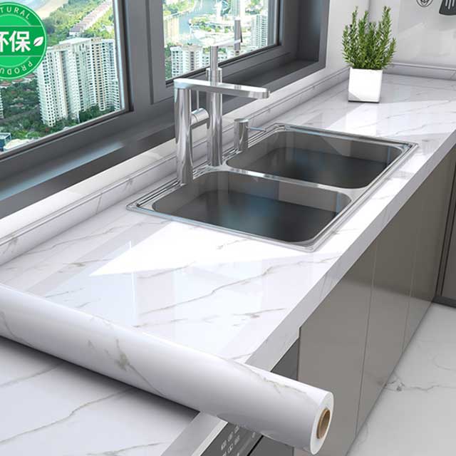 (60CM*3M) Marble Kitchen Oil-Proof Wallpaper – Waterproof Self-Adhesive Countertop & Cabinet Wall Sticker
