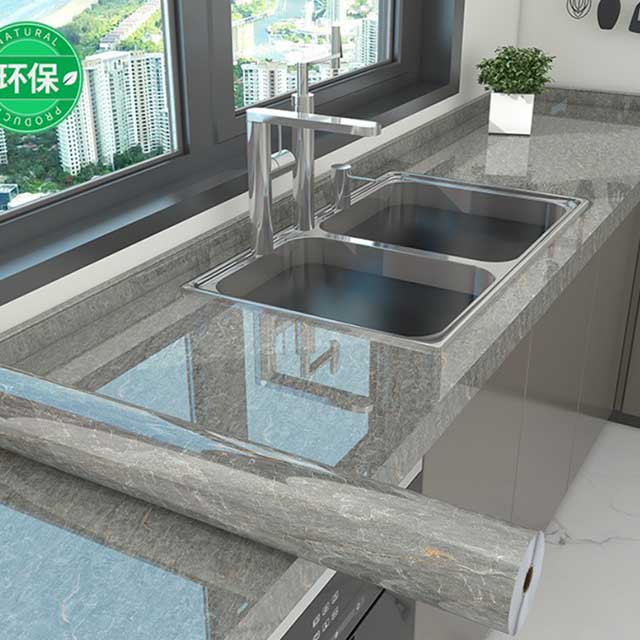 (60CM*3M) Marble Kitchen Oil-Proof Wallpaper – Waterproof Self-Adhesive Countertop & Cabinet Wall Sticker